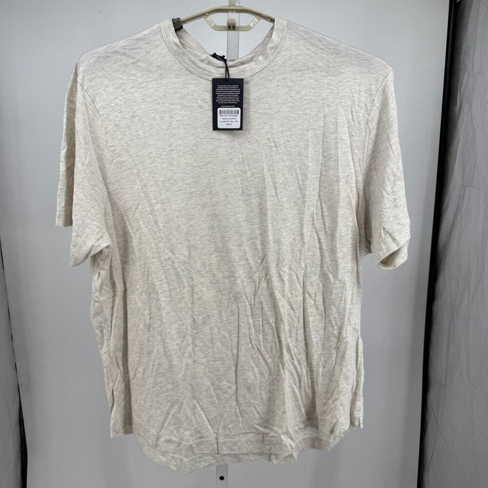 Buck Mason Heather Oat Pima Curved Hem Tee Mens XXL Crew Neck Cotton T-Shirt NWT